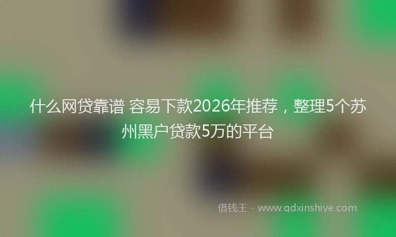 什么网贷靠谱 容易下款2026年推荐，整理5个苏州黑户贷款5万的平台