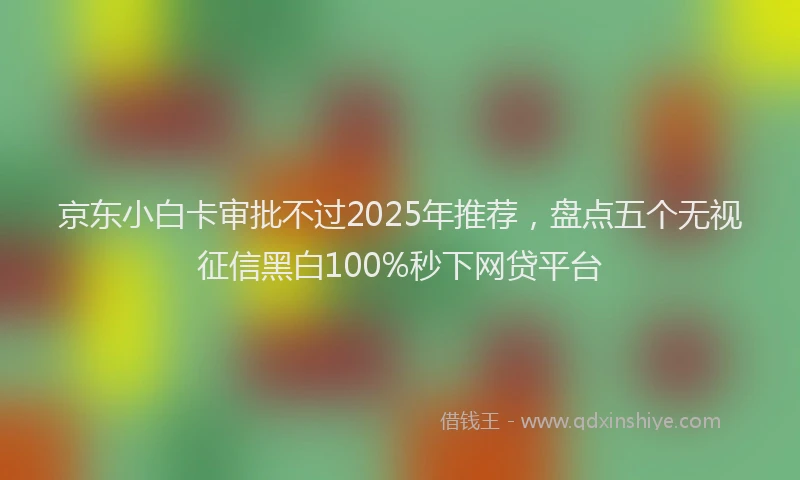 京东小白卡审批不过2025年推荐，盘点五个无视征信黑白100%秒下网贷平台