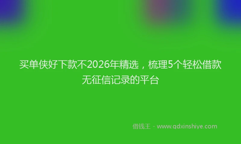 买单侠好下款不2026年精选，梳理5个轻松借款无征信记录的平台