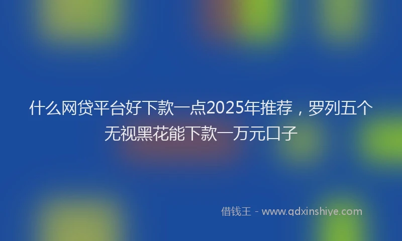 什么网贷平台好下款一点2025年推荐，罗列五个无视黑花能下款一万元口子