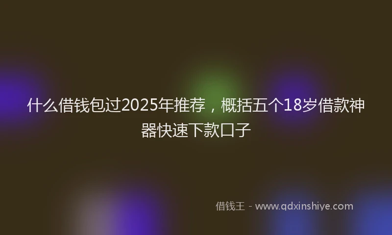 什么借钱包过2025年推荐，概括五个18岁借款神器快速下款口子