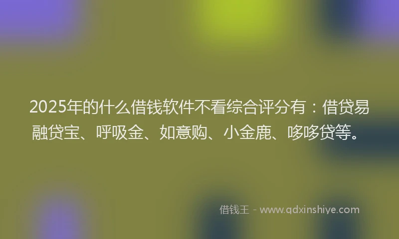2025年的什么借钱软件不看综合评分有：借贷易融贷宝、呼吸金、如意购、小金鹿、哆哆贷等。