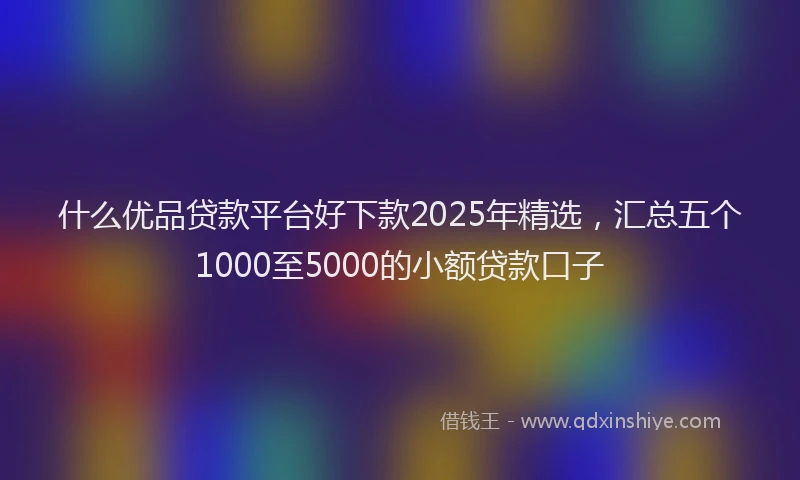 什么优品贷款平台好下款2025年精选,汇总五个1000至5000的小额贷款口子