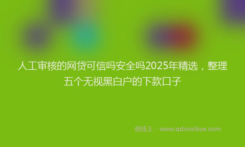 人工审核的网贷可信吗安全吗2025年精选，整理五个无视黑白户的下款口子