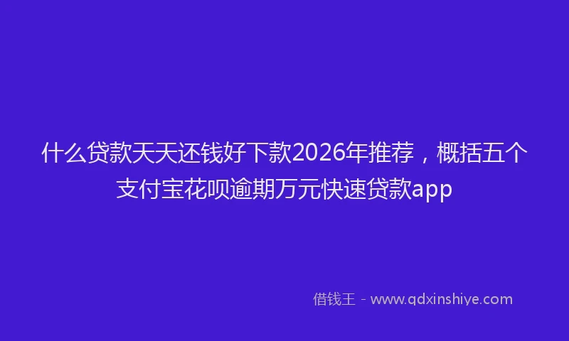 什么贷款天天还钱好下款2026年推荐，概括五个支付宝花呗逾期万元快速贷款app