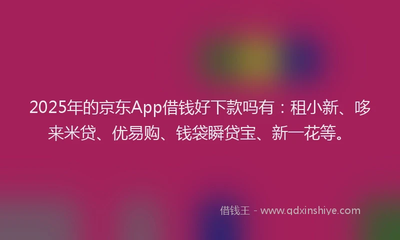 2025年的京东App借钱好下款吗有：租小新、哆来米贷、优易购、钱袋瞬贷宝、新一花等。