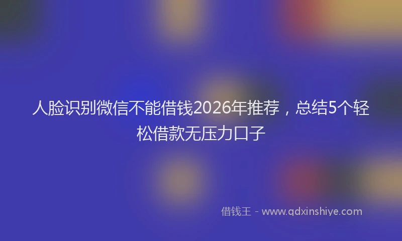 人脸识别微信不能借钱2026年推荐，总结5个轻松借款无压力口子