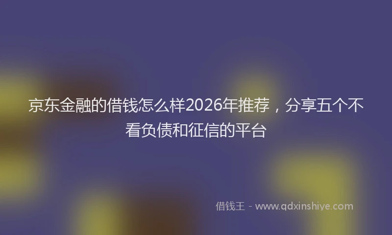 京东金融的借钱怎么样2026年推荐,分享五个不看负债和征信的平台
