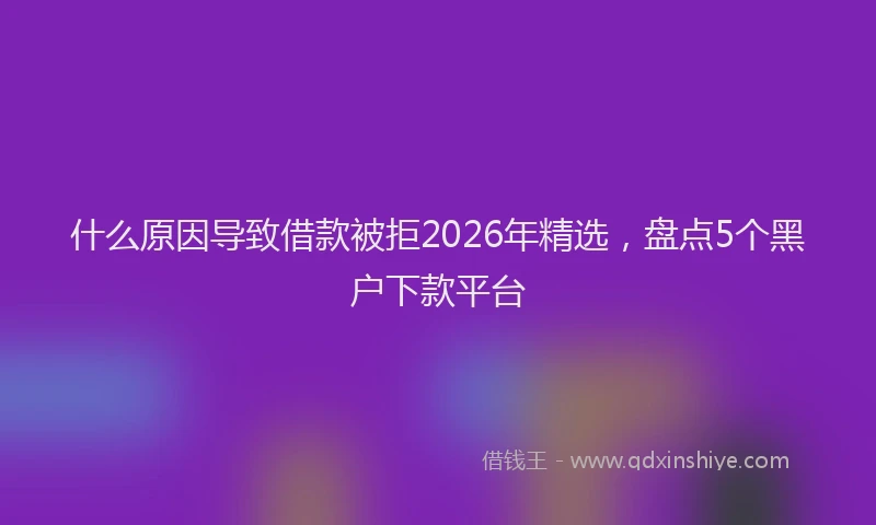 什么原因导致借款被拒2026年精选，盘点5个黑户下款平台