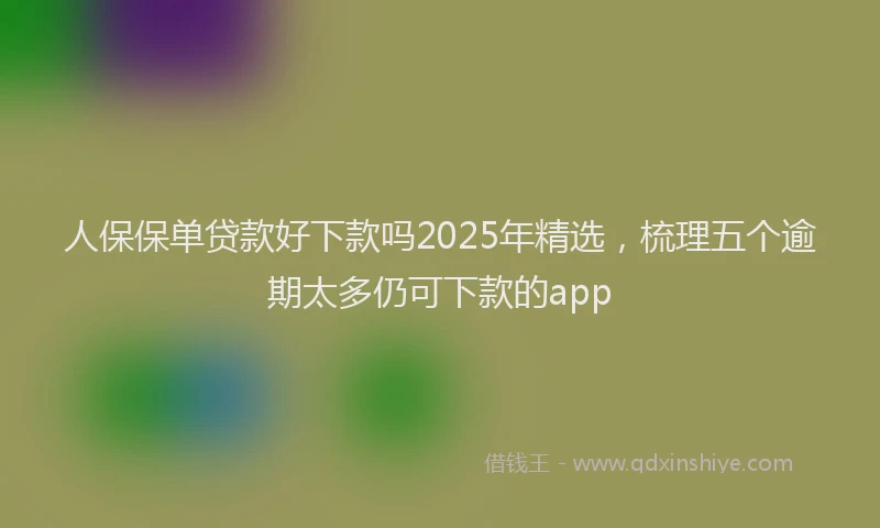 人保保单贷款好下款吗2025年精选，梳理五个逾期太多仍可下款的app