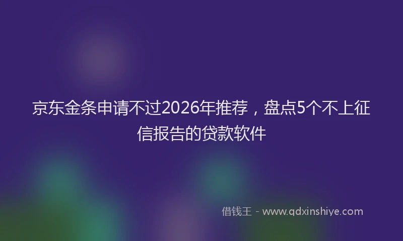 京东金条申请不过2026年推荐，盘点5个不上征信报告的贷款软件