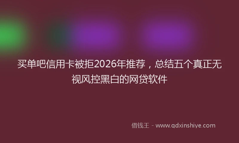买单吧信用卡被拒2026年推荐，总结五个真正无视风控黑白的网贷软件