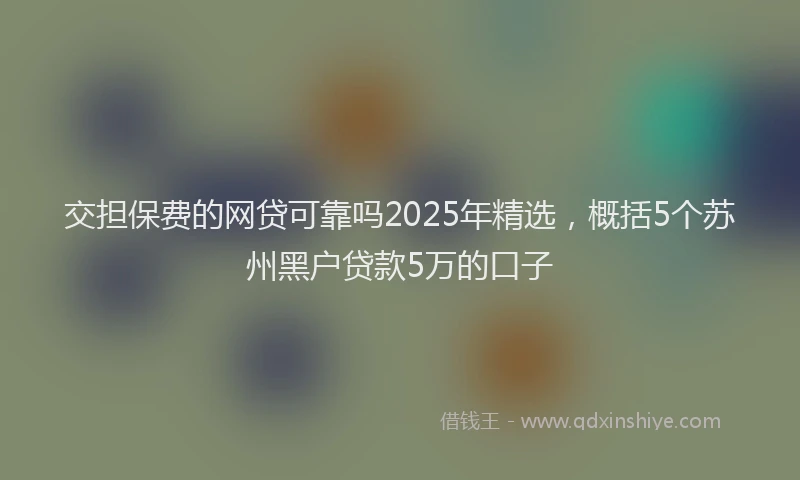 交担保费的网贷可靠吗2025年精选，概括5个苏州黑户贷款5万的口子