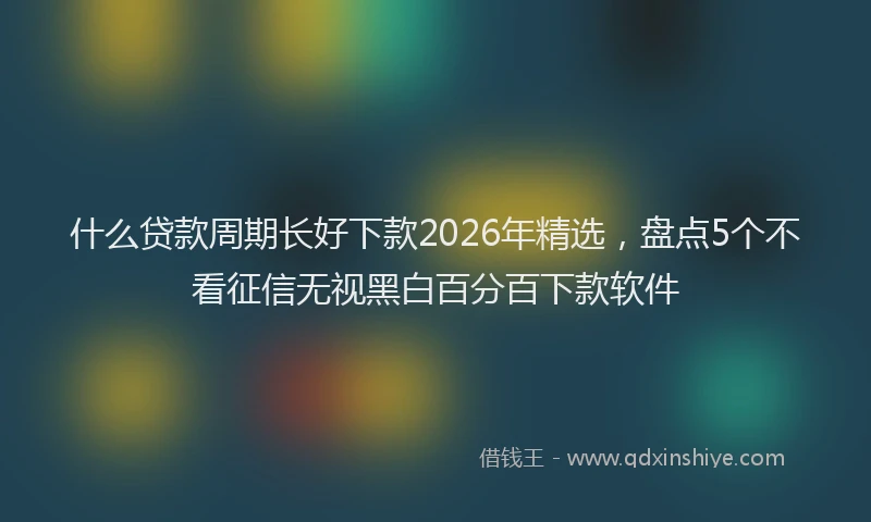 什么贷款周期长好下款2026年精选，盘点5个不看征信无视黑白百分百下款软件