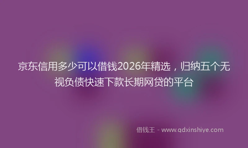 京东信用多少可以借钱2026年精选,归纳五个无视负债快速下款长期网贷的平台