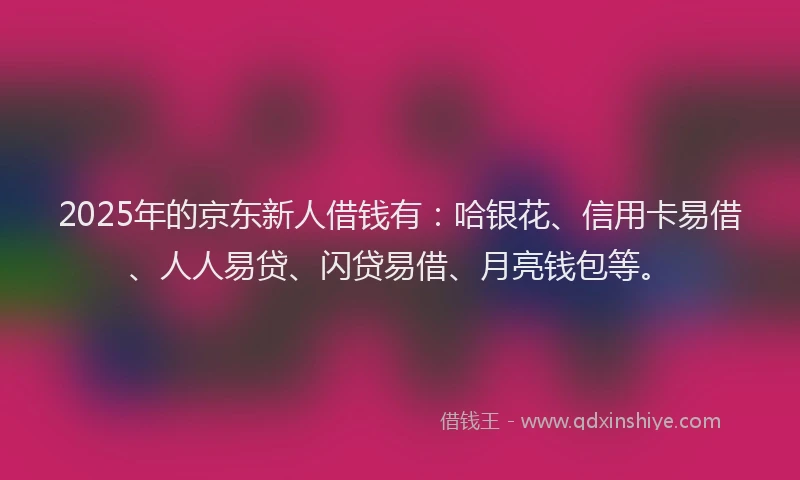 2025年的京东新人借钱有：哈银花、信用卡易借、人人易贷、闪贷易借、月亮钱包等。