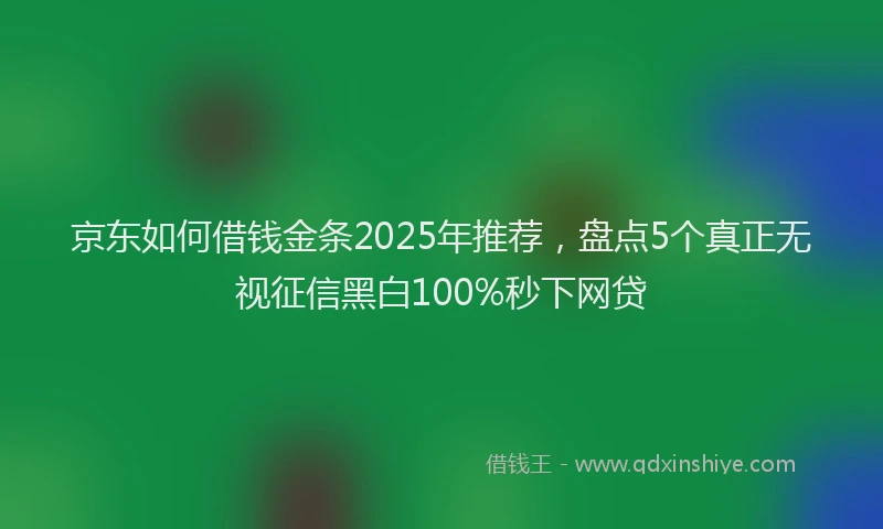京东如何借钱金条2025年推荐，盘点5个真正无视征信黑白100%秒下网贷