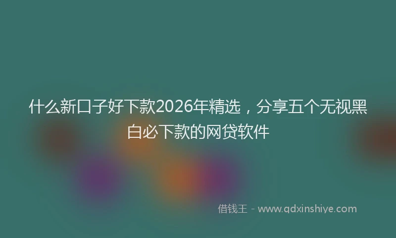 什么新口子好下款2026年精选，分享五个无视黑白必下款的网贷软件
