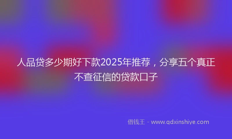人品贷多少期好下款2025年推荐，分享五个真正不查征信的贷款口子