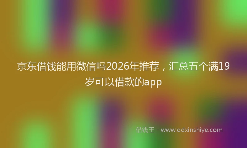 京东借钱能用微信吗2026年推荐，汇总五个满19岁可以借款的app