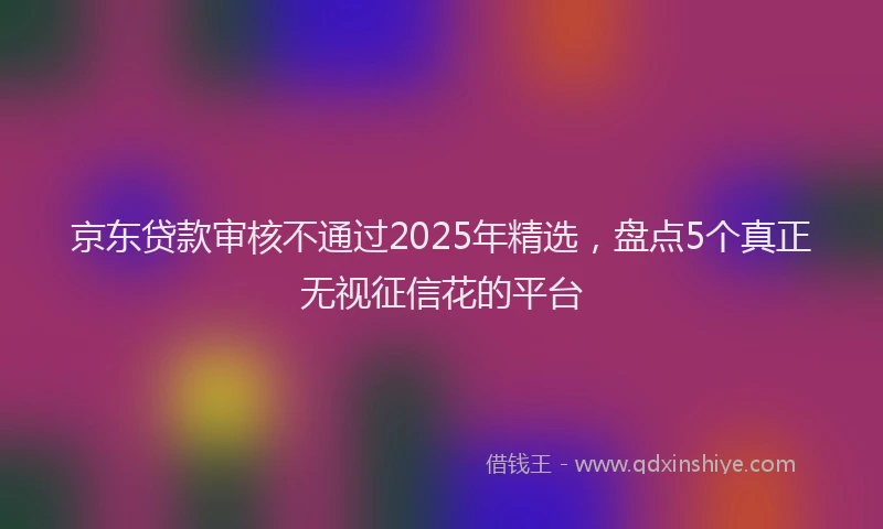 京东贷款审核不通过2025年精选，盘点5个真正无视征信花的平台