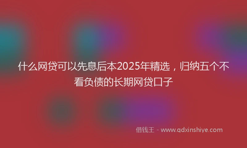 什么网贷可以先息后本2025年精选，归纳五个不看负债的长期网贷口子