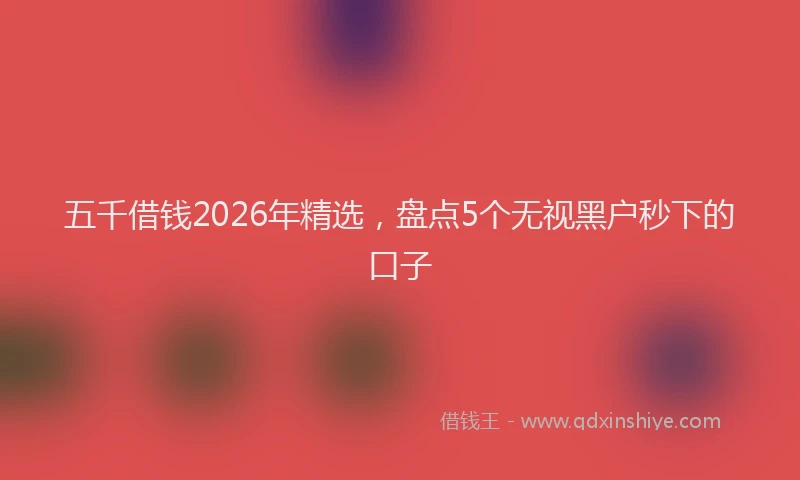 五千借钱2026年精选，盘点5个无视黑户秒下的口子
