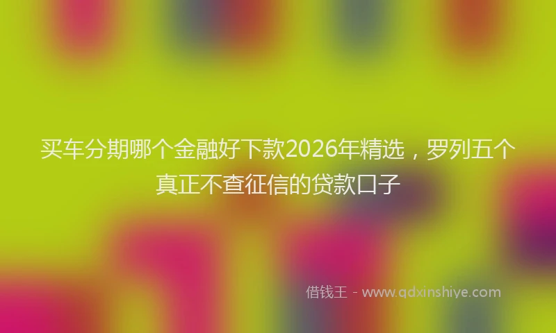 买车分期哪个金融好下款2026年精选，罗列五个真正不查征信的贷款口子