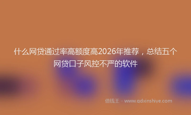 什么网贷通过率高额度高2026年推荐，总结五个网贷口子风控不严的软件