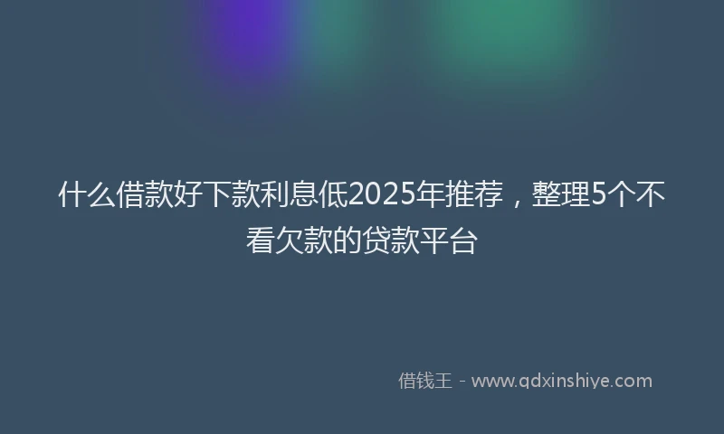 什么借款好下款利息低2025年推荐，整理5个不看欠款的贷款平台