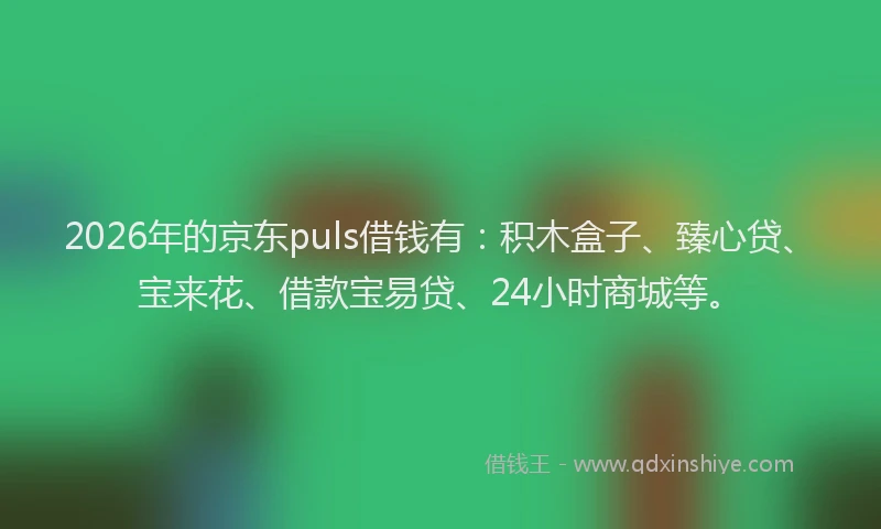 2026年的京东puls借钱有：积木盒子、臻心贷、宝来花、借款宝易贷、24小时商城等。