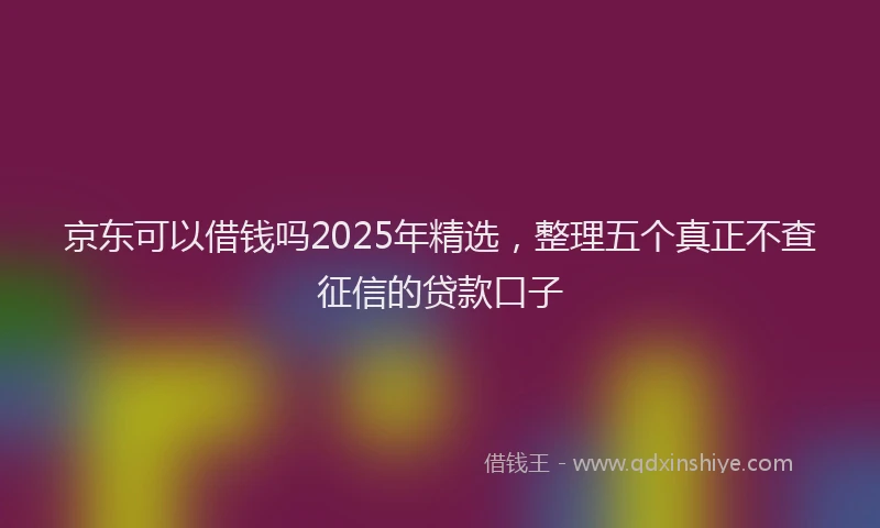 京东可以借钱吗2025年精选，整理五个真正不查征信的贷款口子