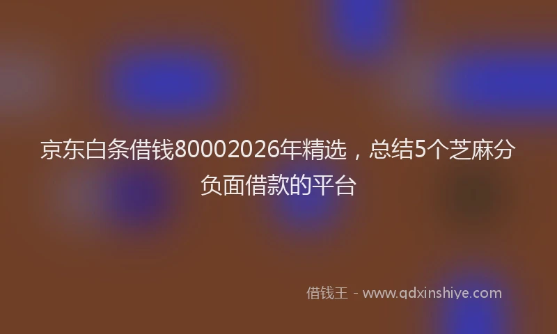 京东白条借钱80002026年精选,总结5个芝麻分负面借款的平台