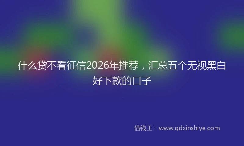 什么贷不看征信2026年推荐，汇总五个无视黑白好下款的口子