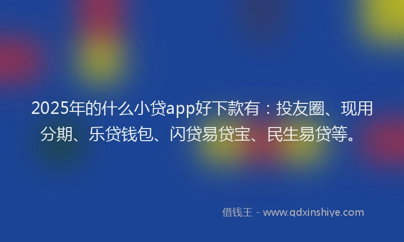 2025年的什么小贷app好下款有：投友圈、现用分期、乐贷钱包、闪贷易贷宝、民生易贷等。