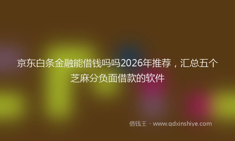京东白条金融能借钱吗吗2026年推荐，汇总五个芝麻分负面借款的软件