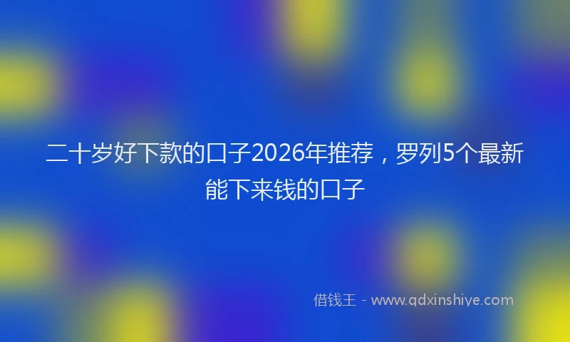 二十岁好下款的口子2026年推荐，罗列5个最新能下来钱的口子