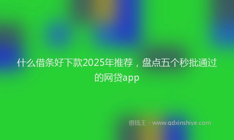 什么借条好下款2025年推荐,盘点五个秒批通过的网贷app