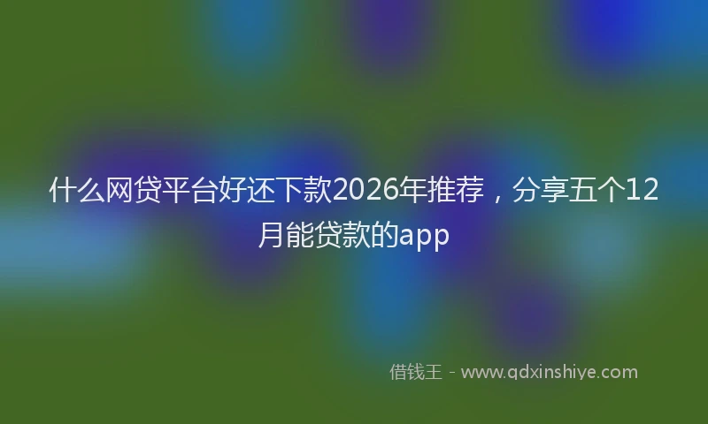 什么网贷平台好还下款2026年推荐，分享五个12月能贷款的app