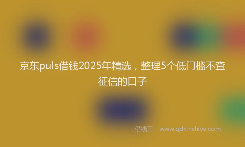 京东puls借钱2025年精选，整理5个低门槛不查征信的口子