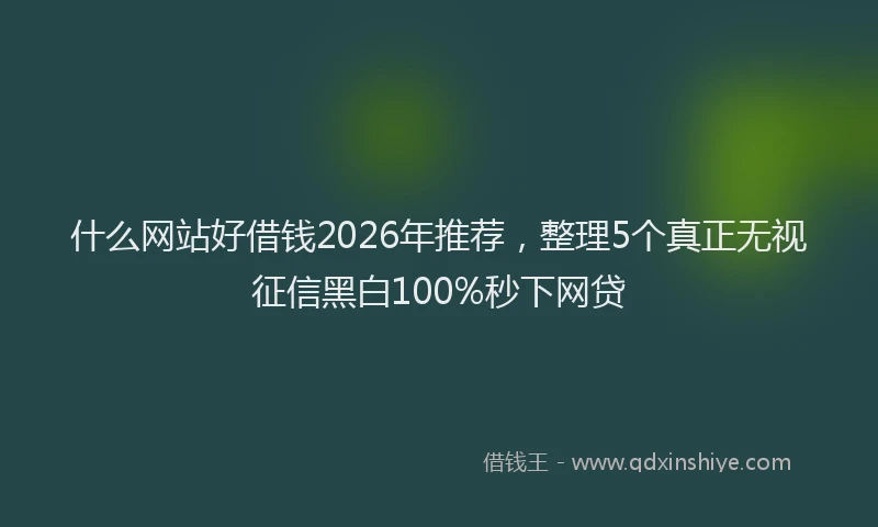 什么网站好借钱2026年推荐，整理5个真正无视征信黑白100%秒下网贷