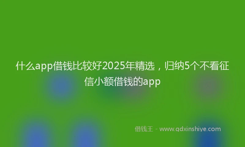 什么app借钱比较好2025年精选，归纳5个不看征信小额借钱的app