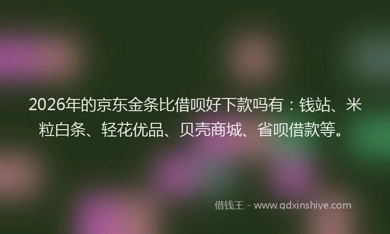 2026年的京东金条比借呗好下款吗有:钱站、米粒白条、轻花优品、贝壳商城、省呗借款等。