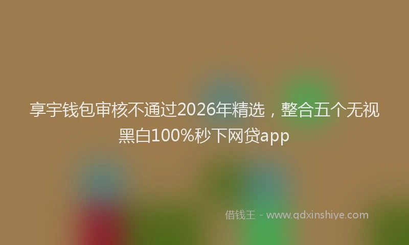 享宇钱包审核不通过2026年精选，整合五个无视黑白100%秒下网贷app