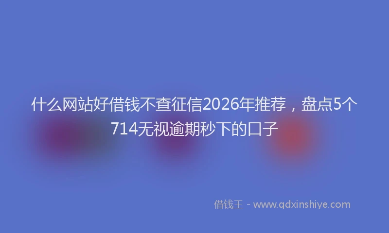什么网站好借钱不查征信2026年推荐，盘点5个714无视逾期秒下的口子
