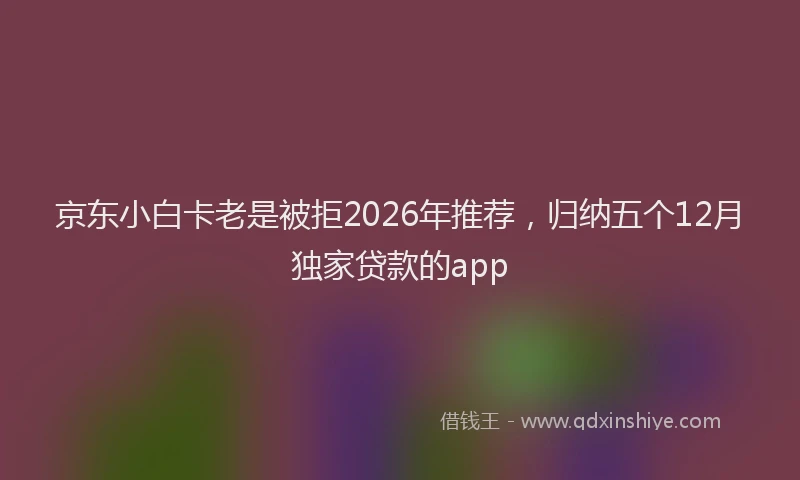 京东小白卡老是被拒2026年推荐，归纳五个12月独家贷款的app