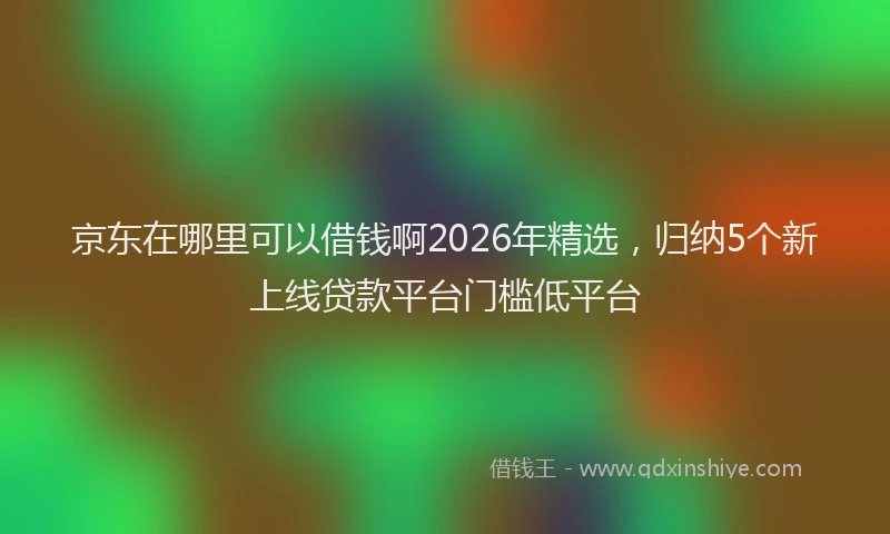 京东在哪里可以借钱啊2026年精选，归纳5个新上线贷款平台门槛低平台