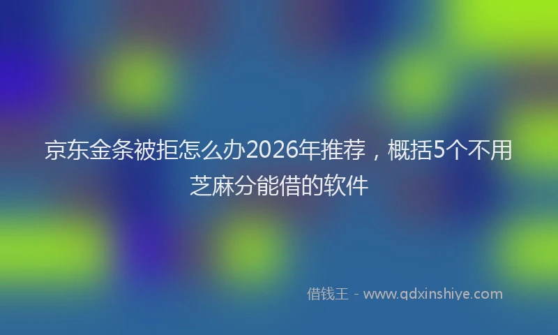 京东金条被拒怎么办2026年推荐，概括5个不用芝麻分能借的软件