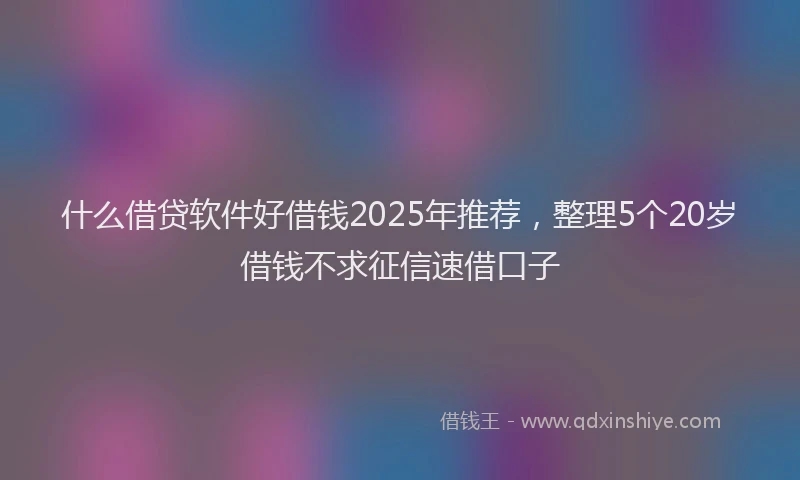 什么借贷软件好借钱2025年推荐，整理5个20岁借钱不求征信速借口子