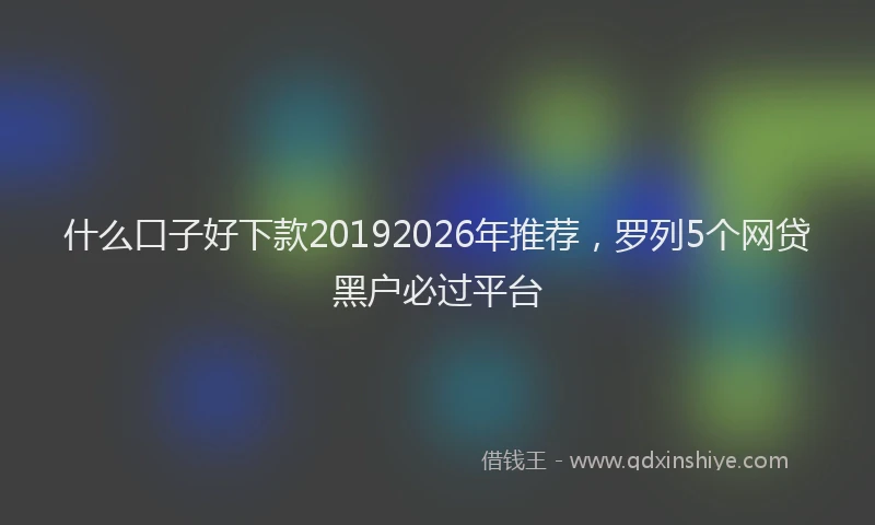 什么口子好下款20192026年推荐，罗列5个网贷黑户必过平台